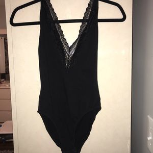 Urban outfitters deep v, open back body suit